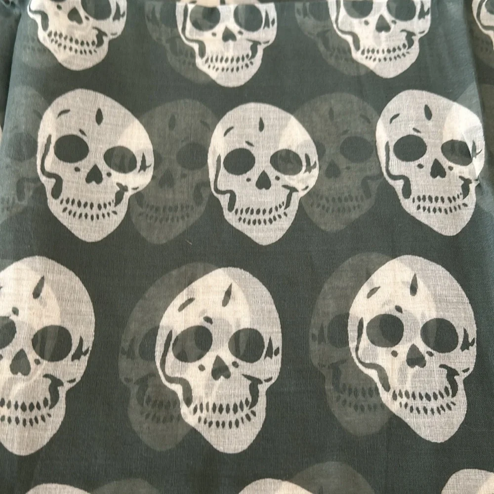 RAJ SKULL SCARF - Sage Color - Brand New please see photos